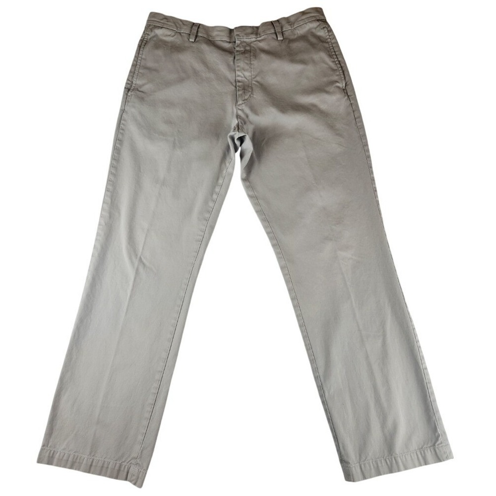 Banana Republic Gavin Chino Mens 34x32 Light Gray Straight Leg Cotton Pants